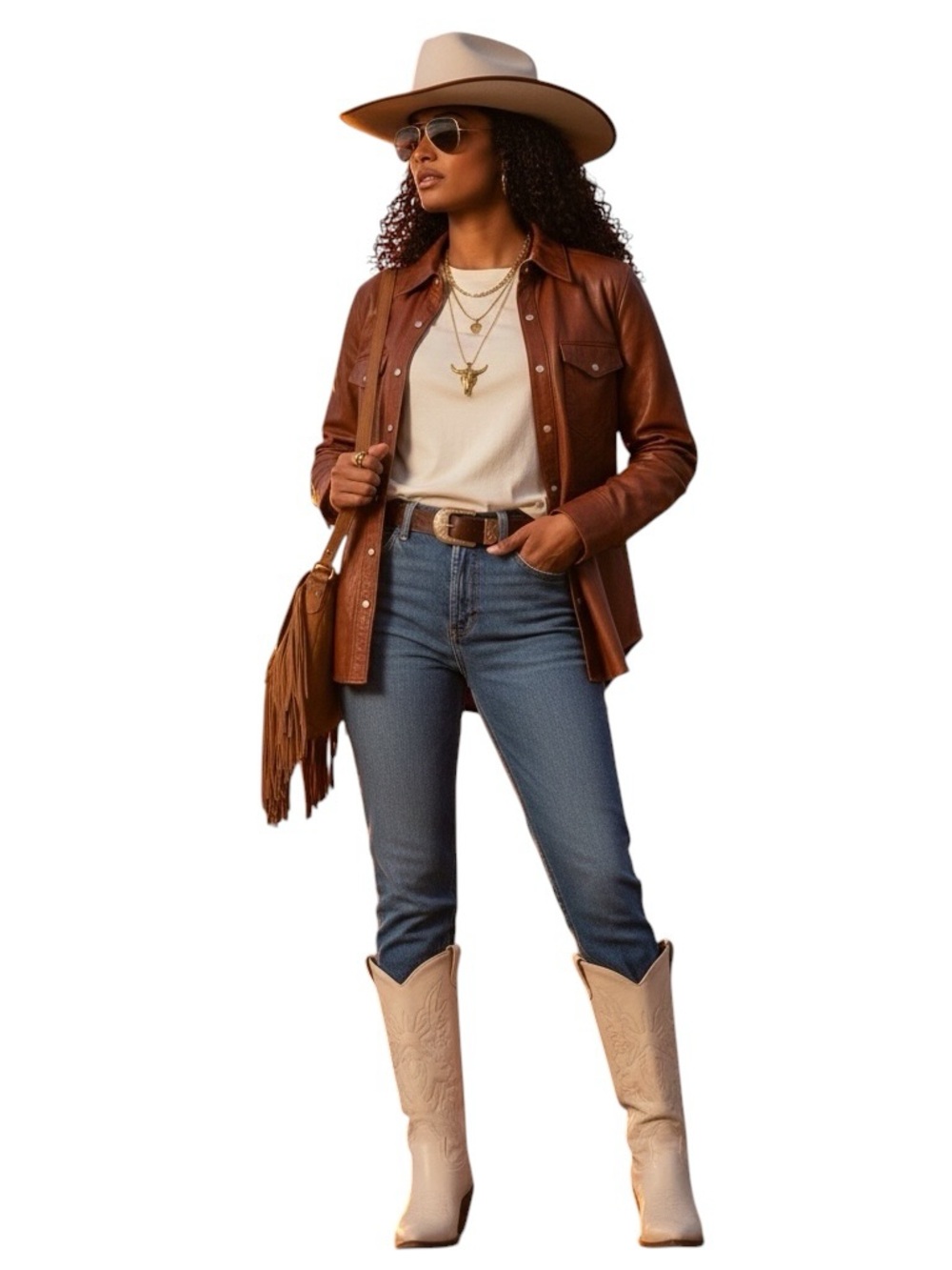 SPRWMN Brown Leather Snap Front Shirt Genuine Leather Small Quiet Luxury STAINED - Picture 2 of 16